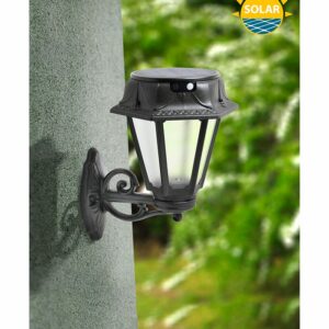 Applique solaire noir avec détecteur de mouvement BISSO